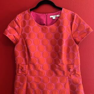 Boden Pink and Orange Polka Dot Dress